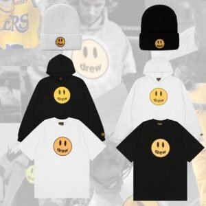Drew Black & White Pack: 2 Hoodies (A32) + 2 T-Shirts (A43) + 2 Beanies + FREE Socks